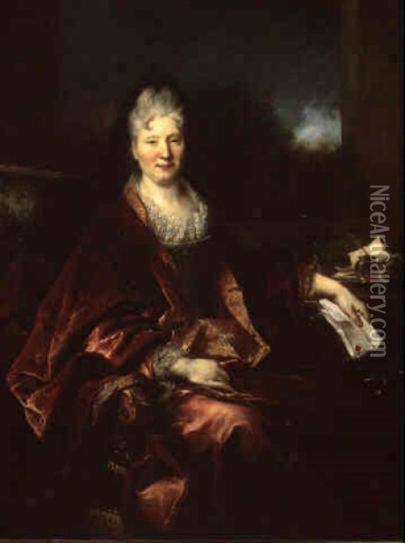Portrait Presume De La Comtesse Hulin Oil Painting - Nicolas de Largilliere