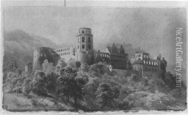 Das Heidelberger Schloss Oil Painting - Edward Theodore Compton