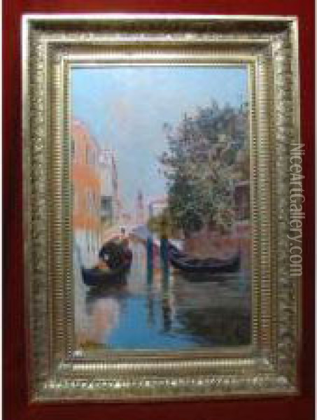 Canal Anime A Venise Oil Painting - Raymond Allegre