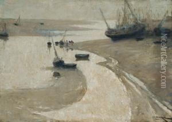 Low Tide, Etaples, France Oil Painting - Isobel, Iso Rae