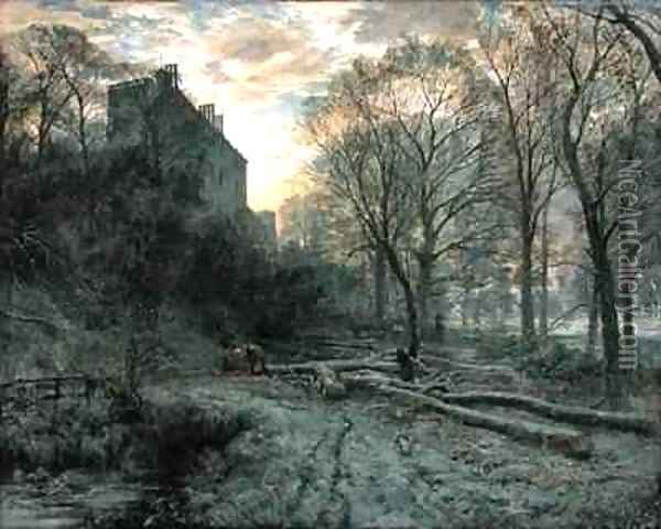 Winton House, East Lothian a Frosty Morning Oil Painting - Samuel Bough