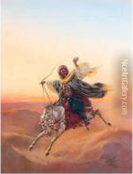 The Egyptian Prince Mehmed Ali On Horseback Oil Painting - Heinrich Von Mayr
