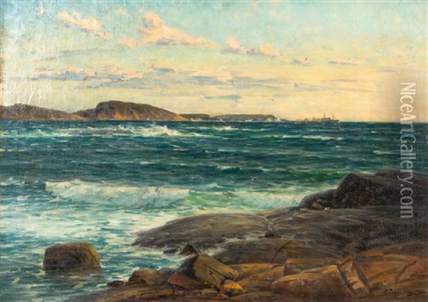 Sea Oil Painting - Woldemar Toppelius