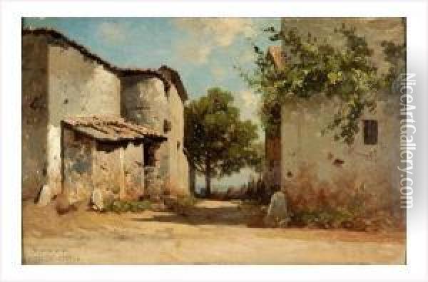Le Hameau Oil Painting - Antoine Ponthus-Cinier
