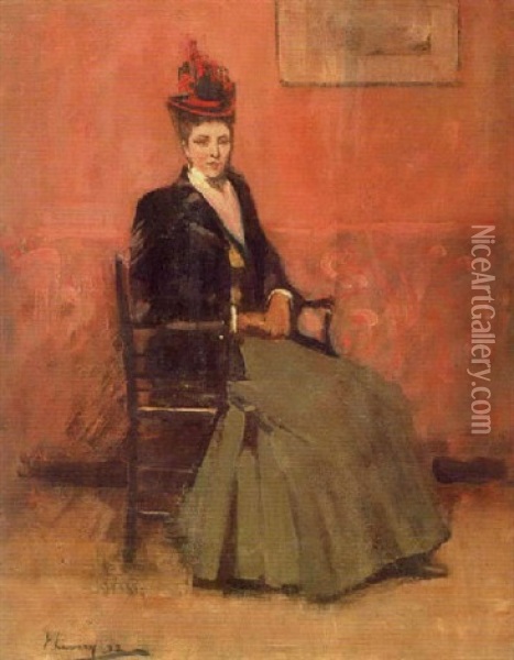 Portrait Of Agnes Jean Macintyre Oil Painting - John Lavery
