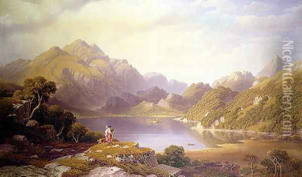 Loch Katrine Oil Painting - George Fennel Robson