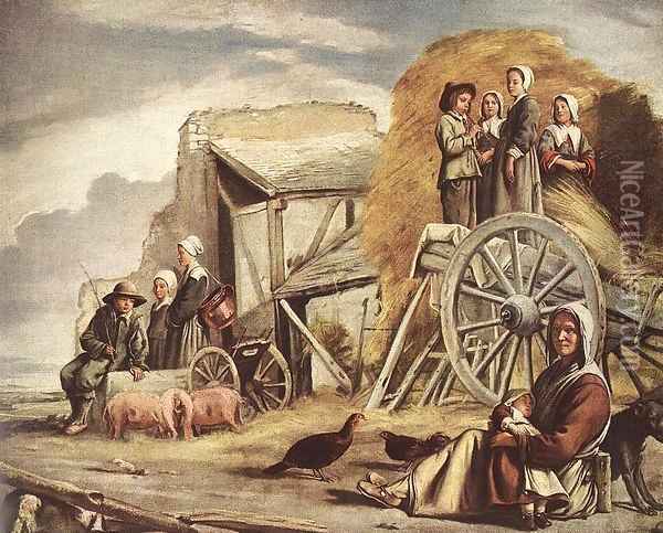 The Cart or Return from Haymaking 2 Oil Painting - Le Nain Brothers