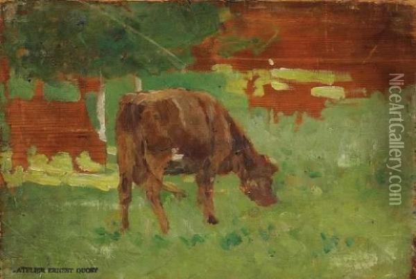 Etude De Vache Oil Painting - Ernest Quost