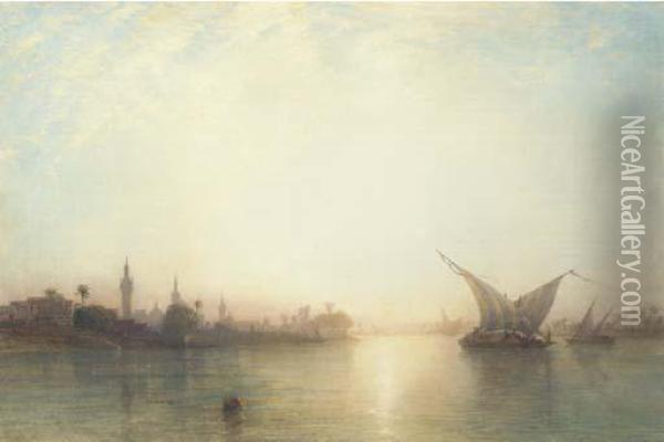 Fouah, On The Nile, Egypt Oil Painting - William Wyld