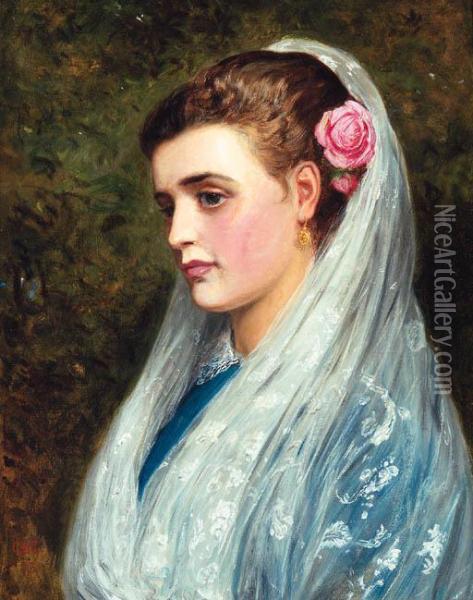 A Young Beauty Oil Painting - Charles Sillem Lidderdale