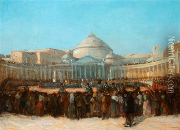 Military Parade At Pantheon Oil Painting - Victor-Amedee Faure