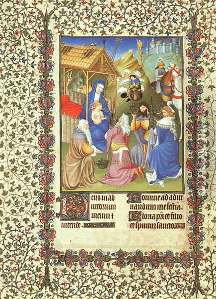 Belles Heures de Duc du Berry -Folio 54- The Adoration of the Magi 1408-09 Oil Painting - Jean Limbourg