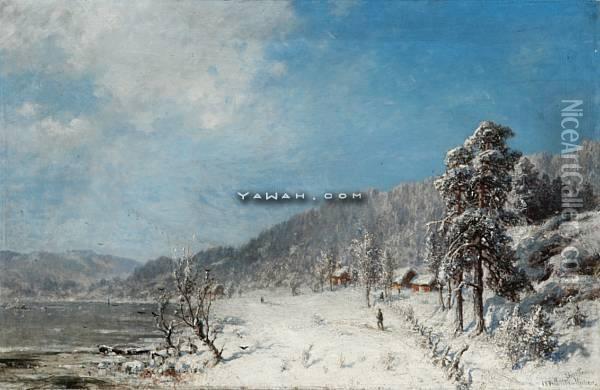 Vinterlandskap Oil Painting - Morten Muller