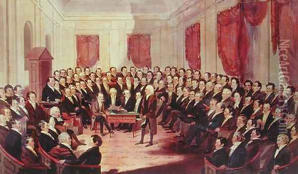 The Virginia Constitutional Convention, 1830 Oil Painting - George Catlin
