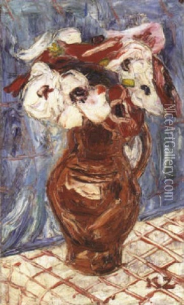 Fleurs Dans Un Vase Oil Painting - Kazimierz Zieleniewski