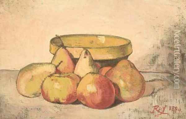 Nature morte aux pommes et poires Oil Painting - Louis Roy