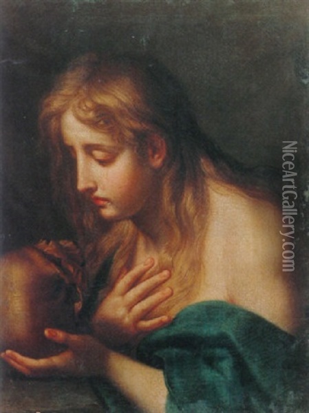 The Penitent Magdalene Oil Painting - Agostino Masucci
