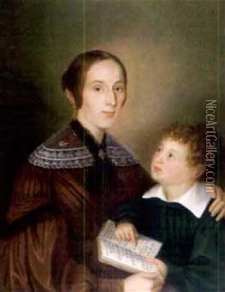 Mutter Mit Sohn Oil Painting - Anton von Mott