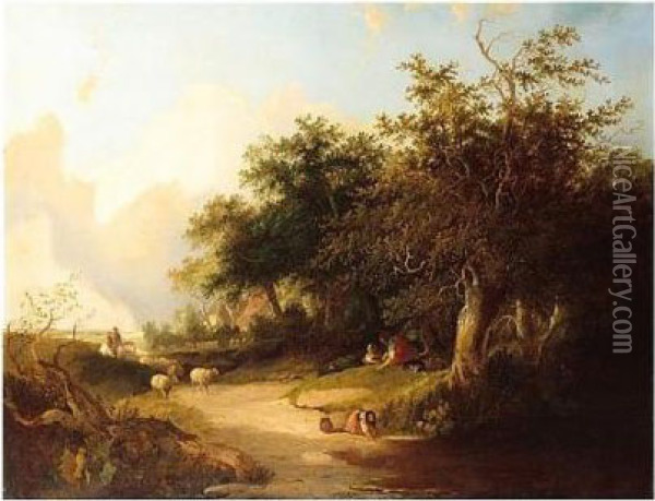 Country Landscape Oil Painting - Henry John Boddington