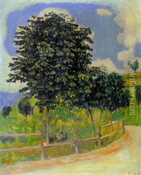 Kastanienbaum Am Wegrand Oil Painting - Ferdinand Hodler