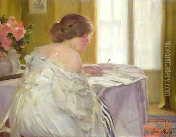 Reading Oil Painting - Joseph-Marius Avy