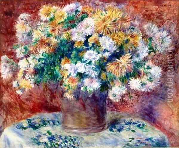 Chrysanthemums Oil Painting - Pierre Auguste Renoir