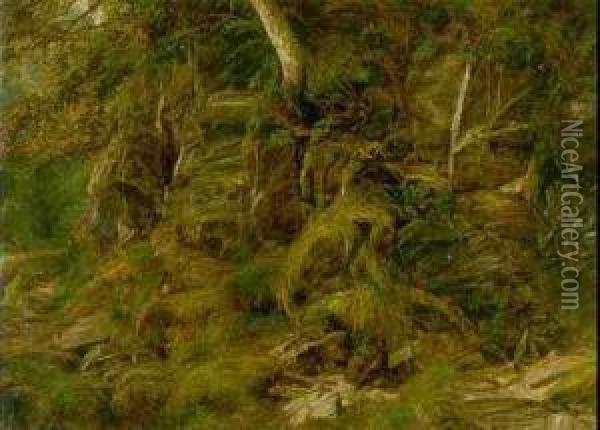 Riverbank Oil Painting - Frederick Henry Henshaw
