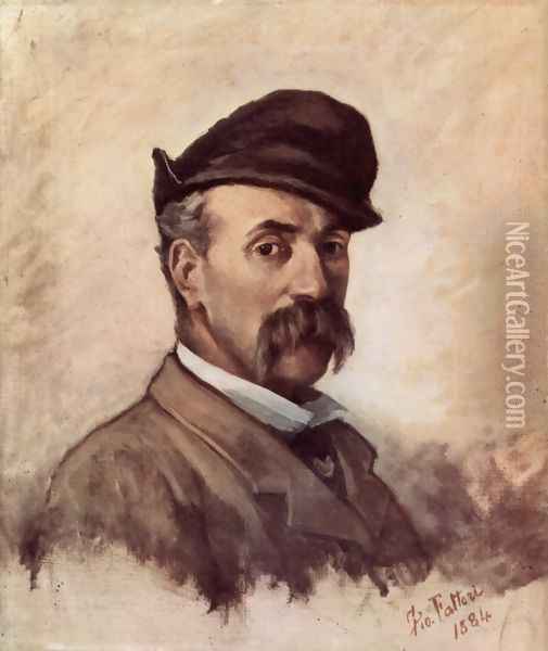 Self-portrait with fifty years Oil Painting - Giovanni Fattori