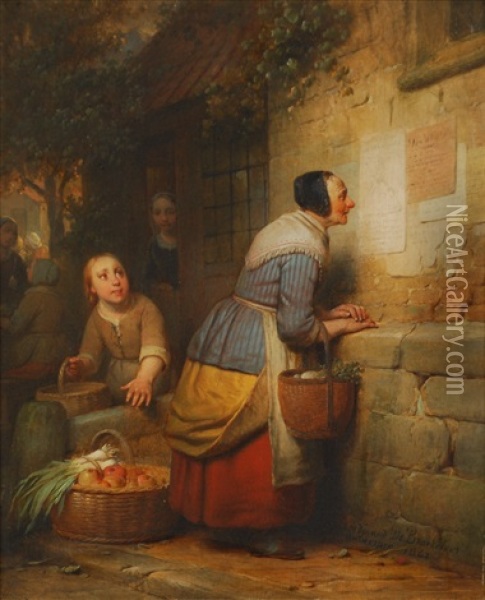 Les Affiches Oil Painting - Ferdinand de Braekeleer the Elder