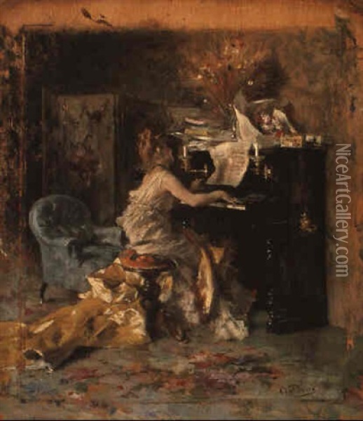 The Recital Oil Painting - Giovanni Boldini