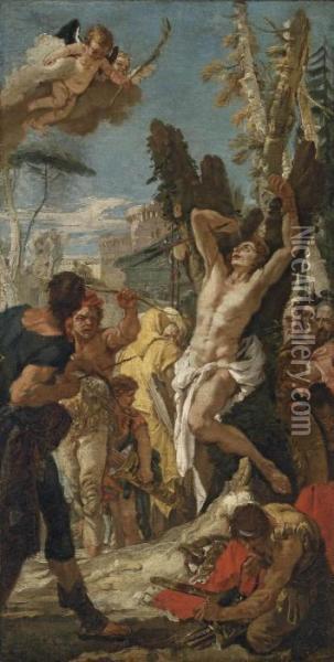 The Martyrdom Of Saint Sebastian Oil Painting - Giovanni Battista Tiepolo