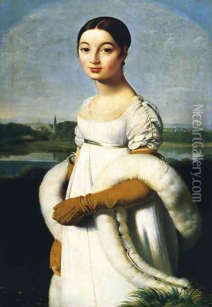Caroline Riviere Oil Painting - Jean Auguste Dominique Ingres