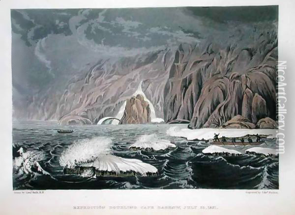 Expedition doubling Cape Barrow Oil Painting - Sir George Back