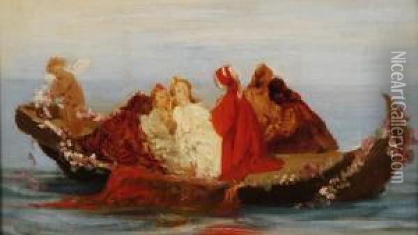 La Barca Di Dante Oil Painting - Federico Faruffini
