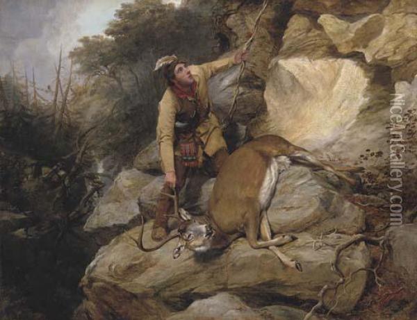 The Hunter's Dilemma: I Oil Painting - Arthur Fitzwilliam Tait