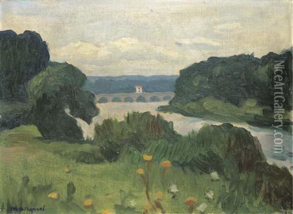Vue De La Seine, Poissy Oil Painting - Albert Marquet