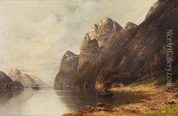 Fjordlandschaft Oil Painting - Adolf Kaufmann