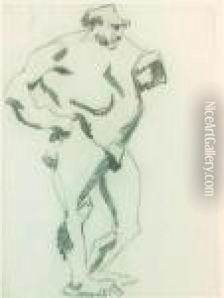 Male Nude, Horace Bodsky Oil Painting - Henri Gaudier-Brzeska