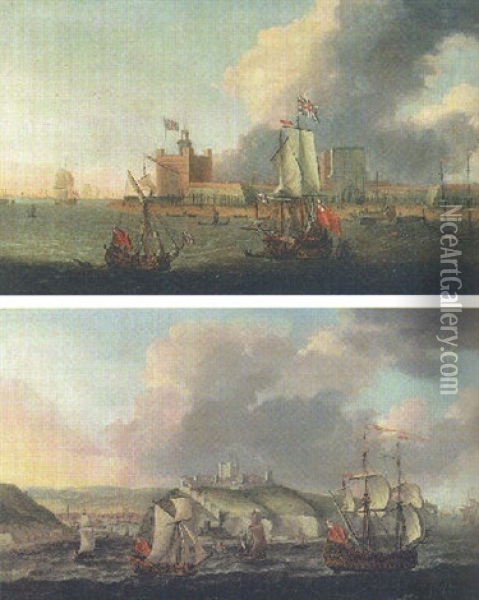 Ships Of The Fleet Off Garrison Point, Sheerness Oil Painting - Jacob Knyff