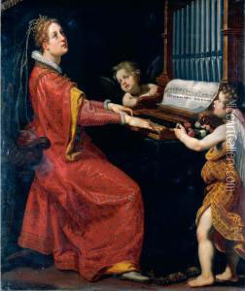 Saint Cecilia Oil Painting - Matteo Rosselli