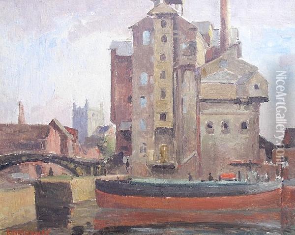 Flour Mill On The Avon Oil Painting - Edward Hartley Mooney