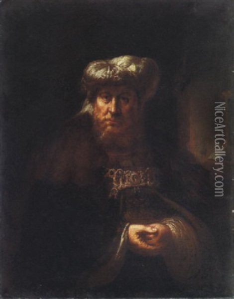 Ein Rabinner, Meisterliche, Zeitgenossische Wiederholung Oil Painting -  Rembrandt van Rijn