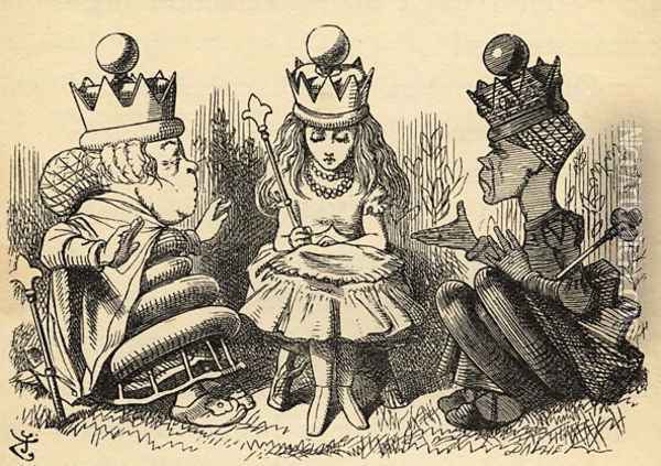 Manners and Lessons, illustration from Through the Looking Glass by Lewis Carroll 1832-98 first published 1871 Oil Painting - John Tenniel