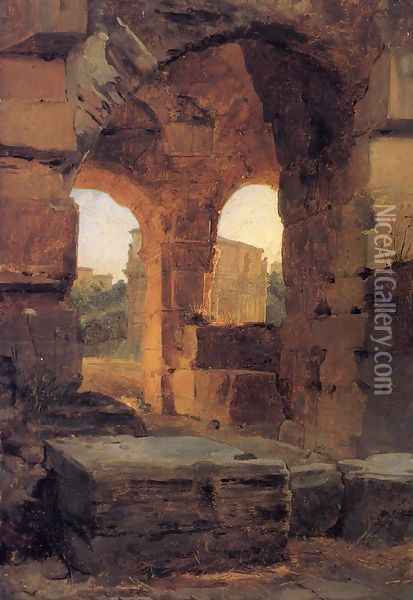 Arches of the Colosseum Oil Painting - Achille-Etna Michallon