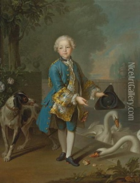 Portrait Of Louis Philippe Joseph, Duc D'orleans And Duc De Chartres Oil Painting - Louis Tocque