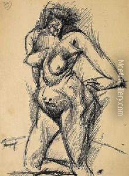 Nude Oil Painting - Lajos Tihanyi
