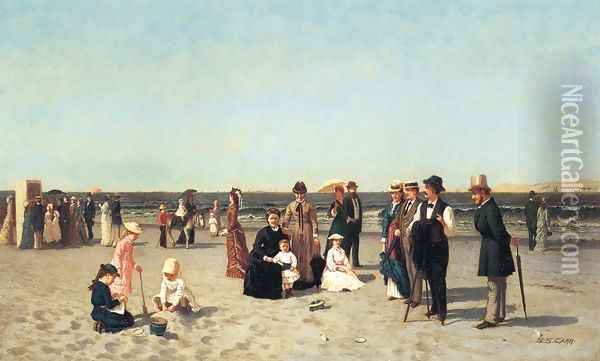 Beach Scene Oil Painting - Samuel S. Carr