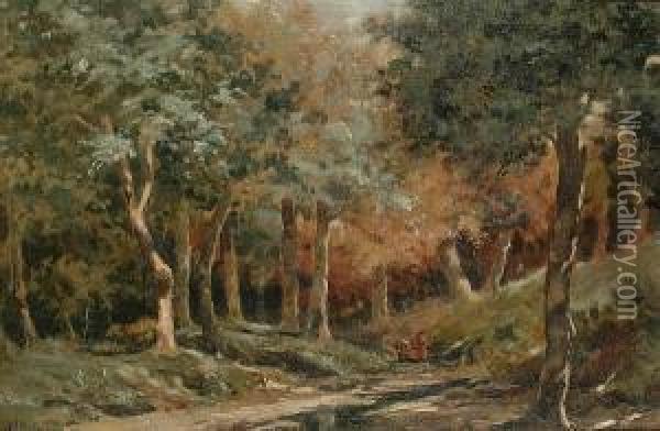Path Through The Woods Oil Painting - Vincenzo Giovannini