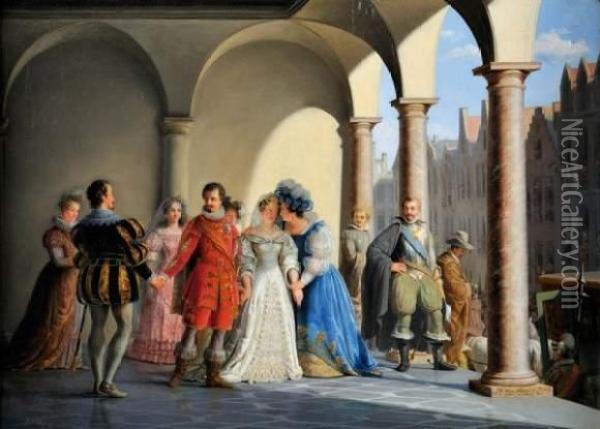 L'exil Du Duc De Crowford Oil Painting - Petrus van Schendel
