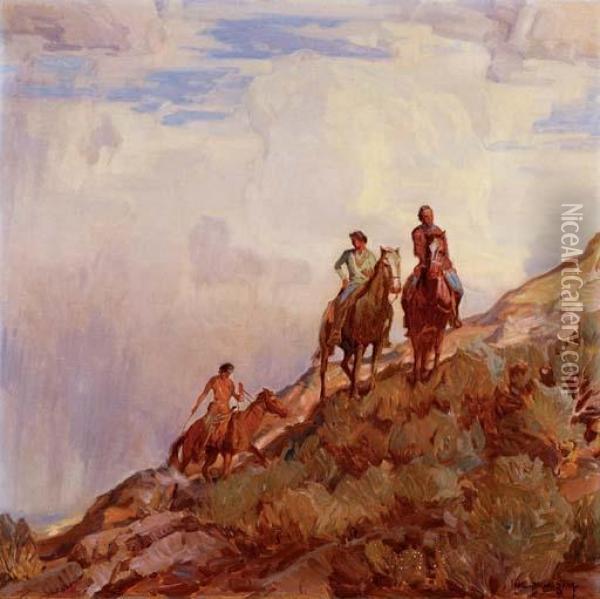 In Navajo Land Oil Painting - Carl Oscar Borg